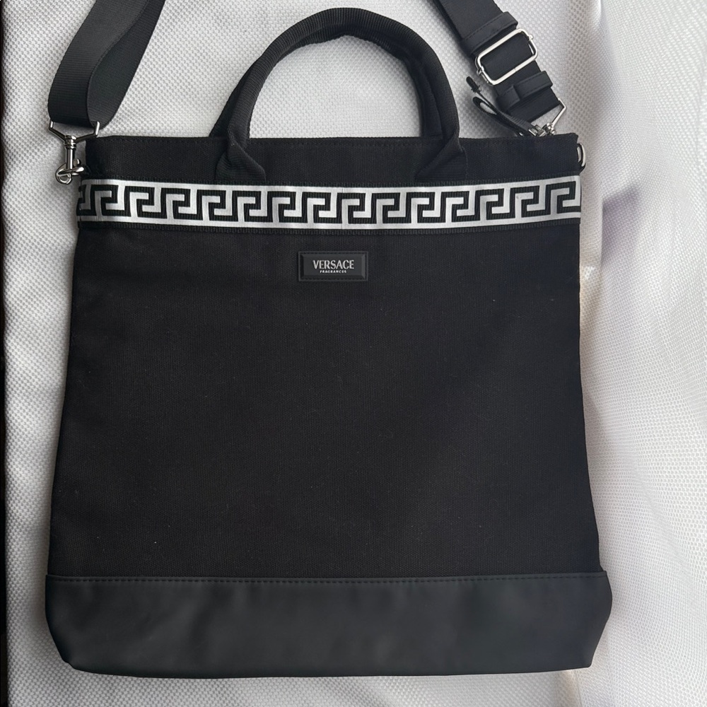 Versace Black and White Messenger Bag